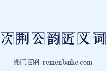 次荆公韵近义词是什么意思的图片